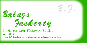 balazs faskerty business card