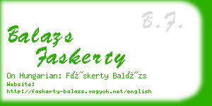 balazs faskerty business card